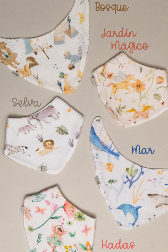 Baberos Muselina - Estampados x Unidad