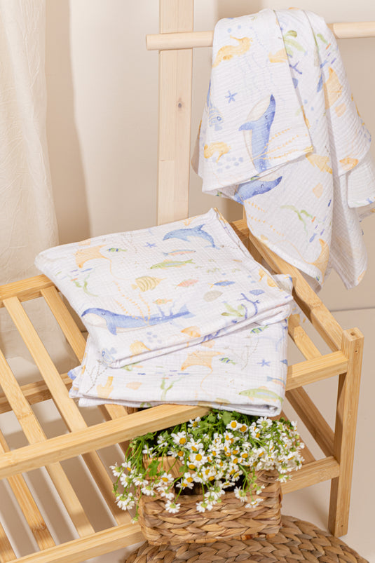 Manta Muselina - Mar