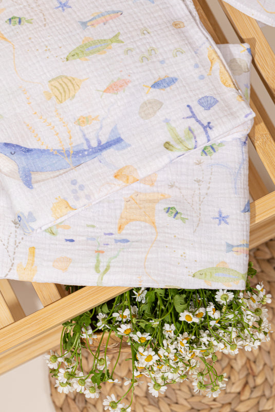 Manta Muselina - Mar